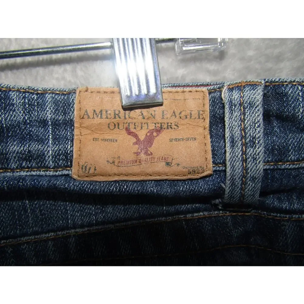 American Eagle Outfitters Jeans Women's 10 Regular Bootcut Embroidered Blue Deni